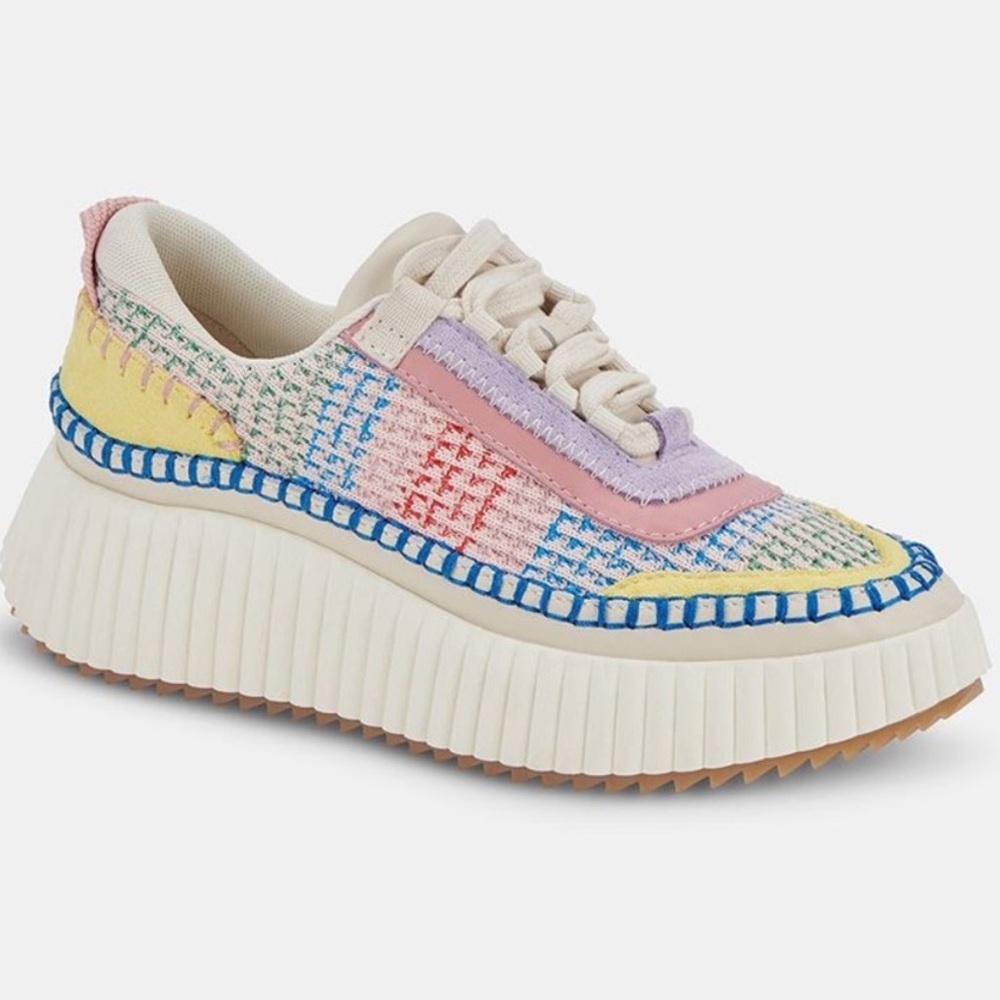 NEW Dolce Vita Pastel Checkered Platform Sneakers